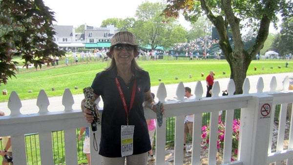  Kathy Stevenson pauses for a photo during her stroll through the U.S. Open. (Image courtesy of Joe Cox) 