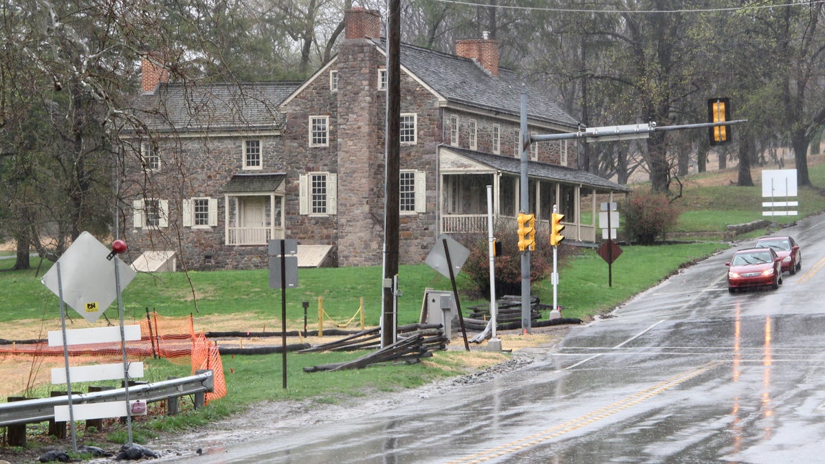 The intersection of Routes 22 and 252 in Valley Forge National Park was the scene of a massive sewer spill in March. (Emma Lee/for NewsWorks) 