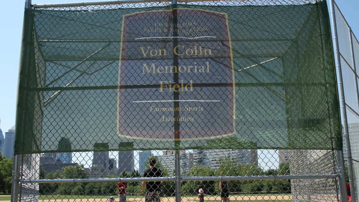  Philadelphia City Councilman Bill Greenlee wants the Made in America concert organizers to be held responsible for any potential damage to Von Colln field in Fairmount.(Charlie Kaier/WHYY) 