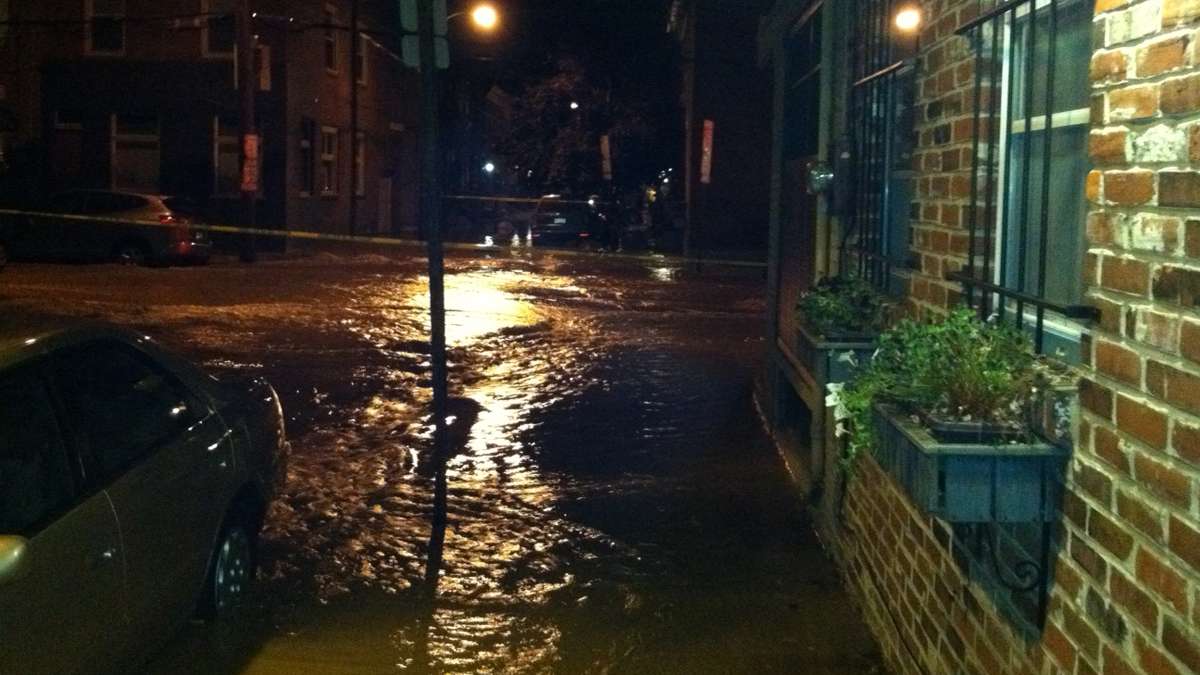 A water main break that occurred in July 2012 is still a very real problem for many Philadelphia residents. (Image courtesy of Jim McLaughlin)