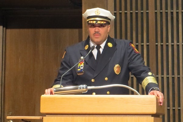 <p><p>Anthony Goode is the new Chief of Fire for the Wilmington Fire Dept. (Shirley Min/WHYY)</p></p>

