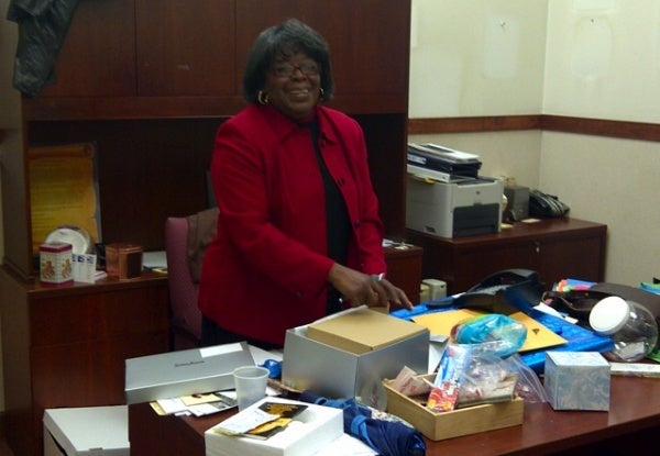 <p><p>Former Eighth District City Councilwoman Donna Reed Miller packed up her City Hall office last December. She has remained busy, though. (Brian Hickey/WHYY)</p></p>
