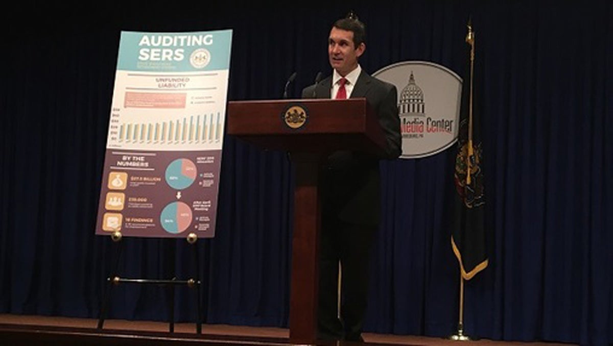  Auditor General Eugene DePasquale said SERS has made progress on savings. (Katie Meyer/WITF) 
