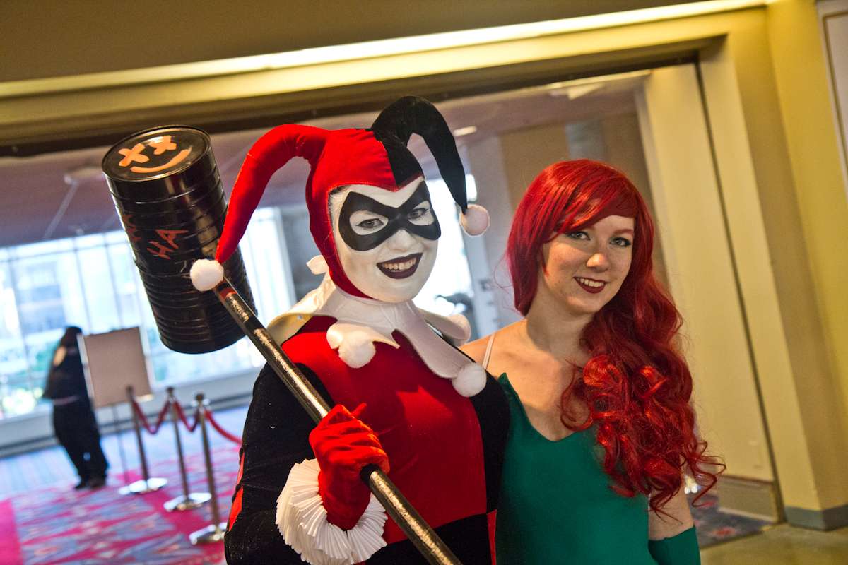 (From left) Breanna Long as Harley Quinn and Janine Shawcross as Poison Ivy.