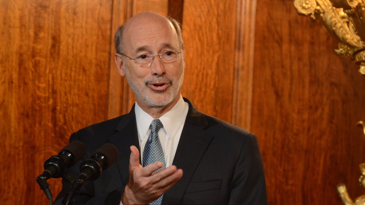 Pennsylvania Gov. Tom Wolf is shown speaking during a news conference in Harrisburg in 2016. (AP Photo/Marc Levy