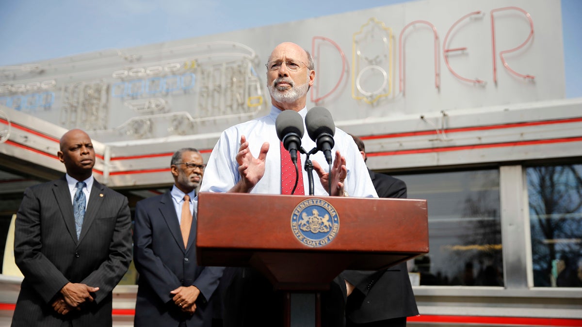 Pennsylvania Gov. Tom Wolf speaks during a news conference on Tuesday