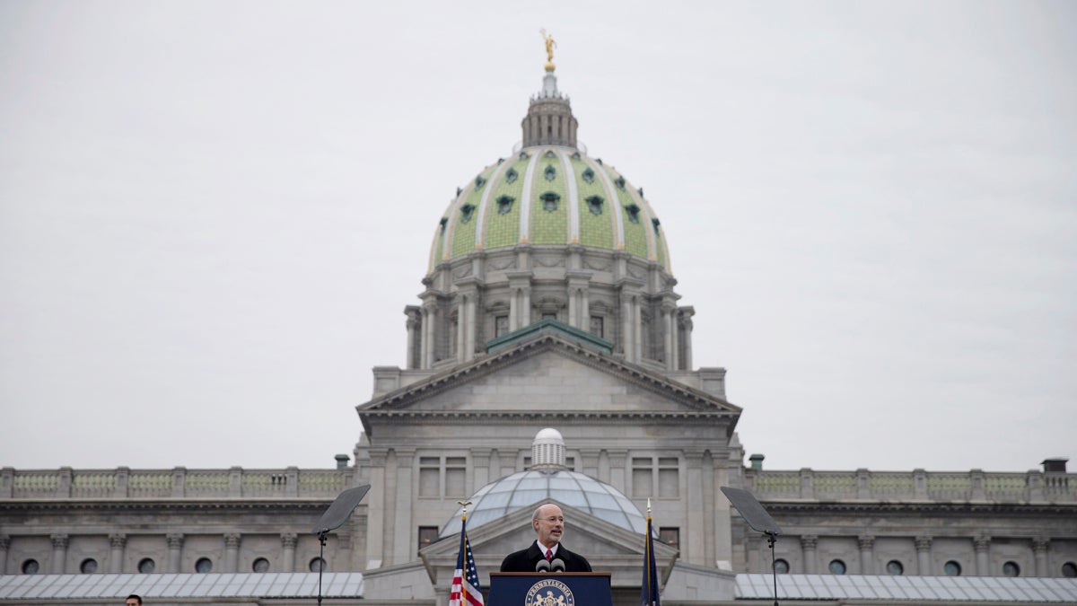  Gov. Tom Wolf's spokesman says only state — and not municipal — pension systems will change as part of budget compromise. (AP Photo/Matt Rourke) 