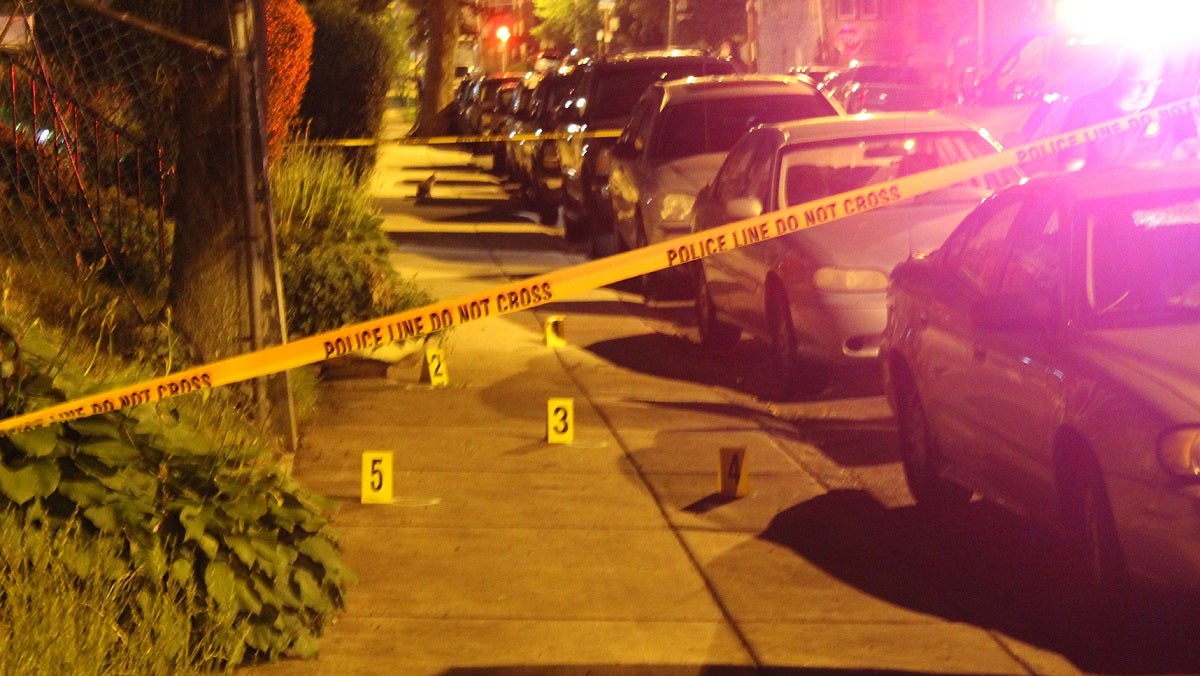  The scene of Wednesday night's shooting in West Oak Lane. (Matthew Grady/for NewsWorks) 