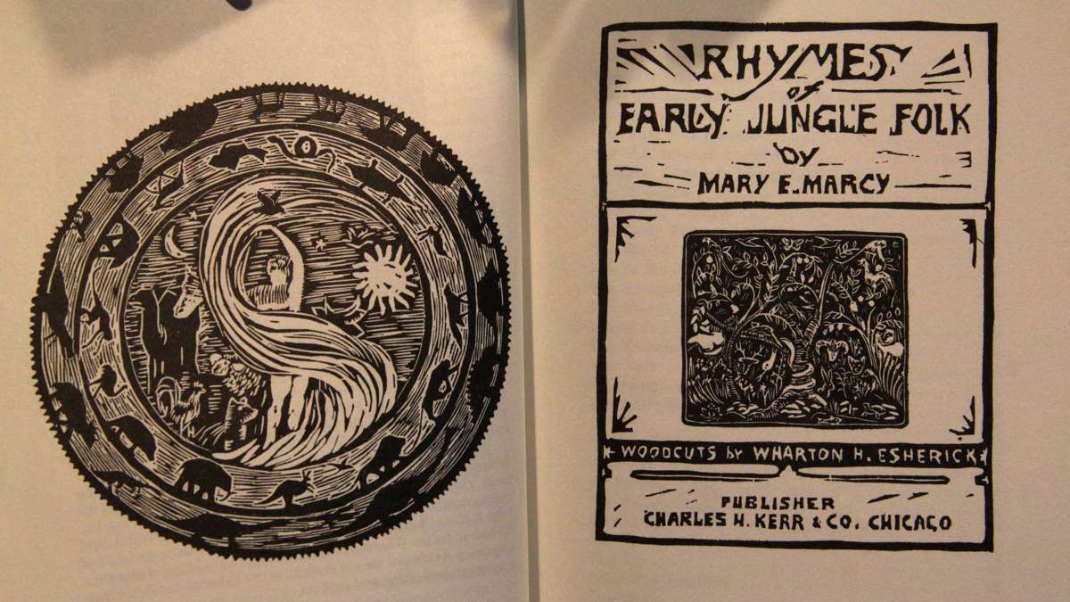 The woodcuts for Rhymes of Early Jungle Folk were Wharton Esherick's first foray into woodworking. (Emma Lee/WHYY)