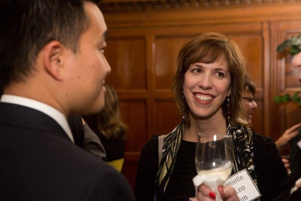 <p><p>Danielle DiLeo Kim (right), Director of Special Projects for the Philadelphia City Planning Commission and recipient of the Philadelphia American Institute of Architects' 2012 Young Architect Award, with Patrick Kim (Photo courtesy of Dave Tavanni)</p></p>
