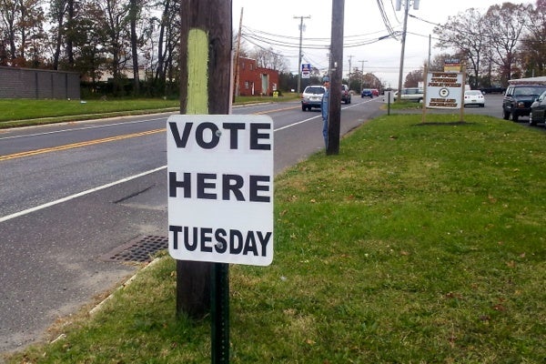 <p><p>The lifespan of this sign in Deptford, N.J. is just about up. (Tom Mac Donald/WHYY)</p></p>
