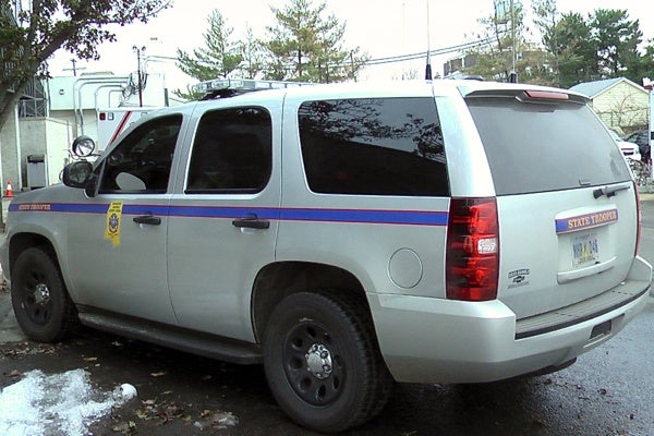 <p><p>It took a second glance to realize that this is a Mississippi State Patrol car parked behind the police station in Belmar, N.J. (Alan Tu/WHYY)</p></p>
