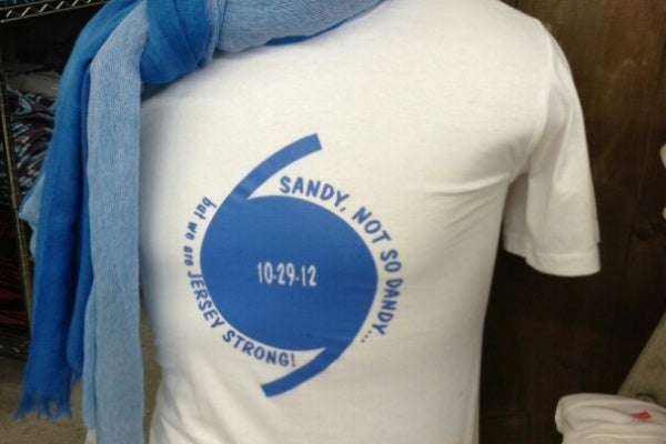 <p><p><span style="font-family: monospace; font-size: 13.714285850524902px;">Tshirt at the Flying Fish Studio, which is replacing its carpet after Sandy flooding (though no merchandise was damaged0</span></p></p>
