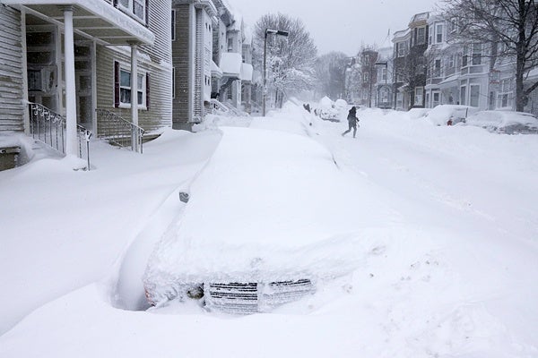 <p><p>Cars are buried in snow alone Third street in South Boston, Saturday, Feb. 9, 2013 in Boston, Ma (AP Photo/Gene J. Puskar)</p></p>
