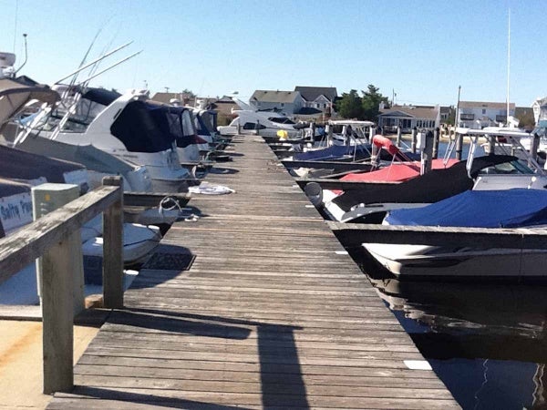 <p>During a typical season, boats are docked neatly at Harbour Yacht Club & Marina located in the Brick Township section of the barrier island. (Photo courtesy of Jimmy Ryan)</p>
