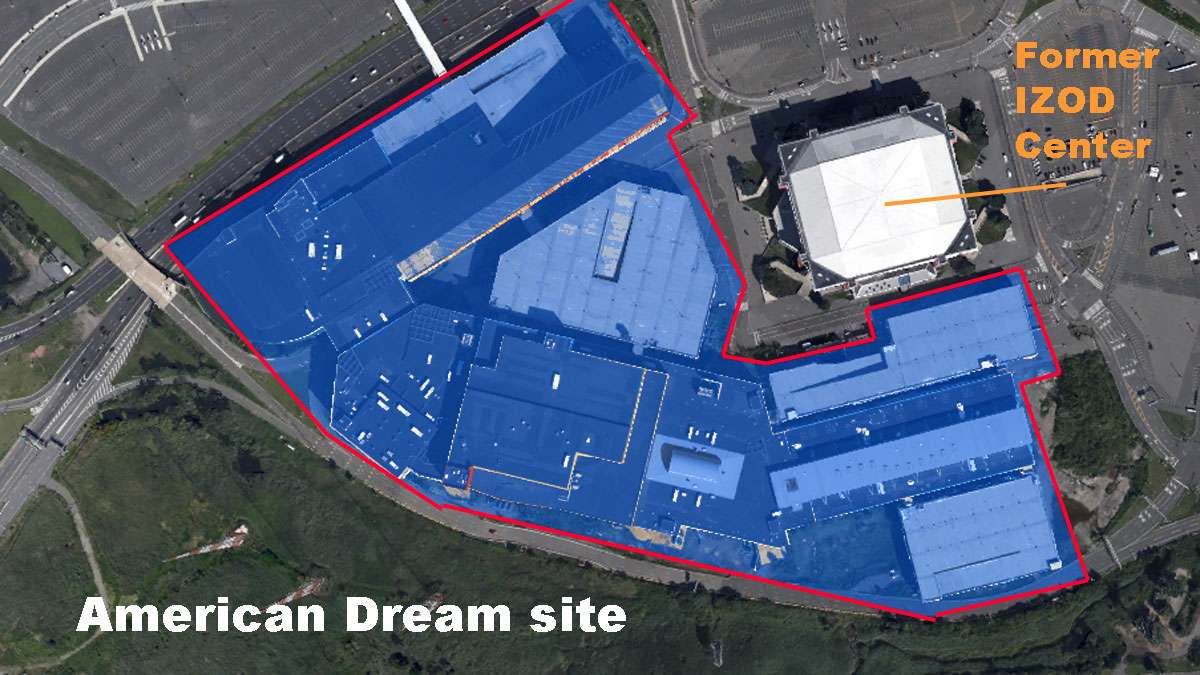  The footprint of the completed exterior of the American Dream mall. (Alan Tu/Google Earth map) 