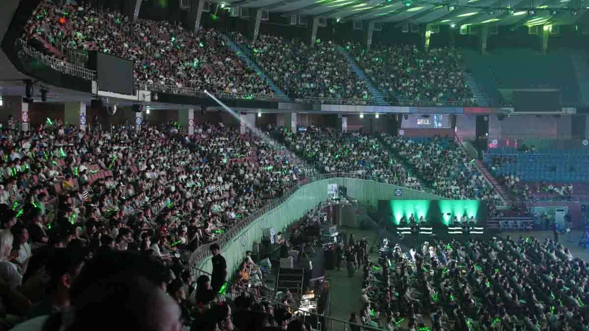 In this Aug. 20, 2016 photo, close to 5,000 fans watch the 2016 Coca-Cola League of Legend Summer Final match in Seoul, South Korea.