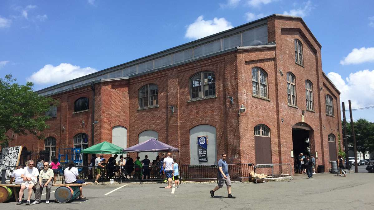 The Roebling Wire Works company had seven buildings at peak operation. Only five of the buildings remaining, including this one, are used for the Art All Night-Trenton event. (Alan Tu/WHYY)