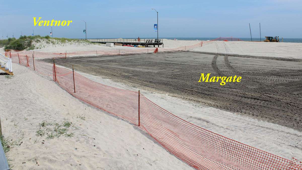 The beach is open in Ventnor while a dune building begins in Margate.