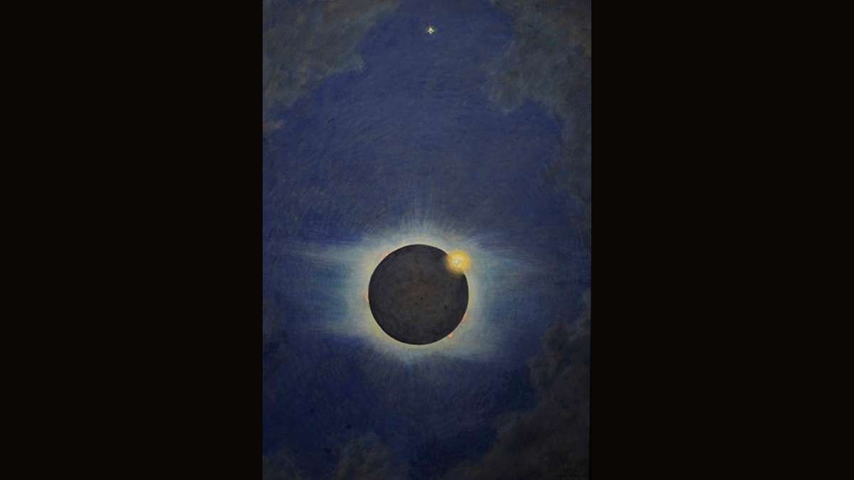 Howard Russell Butler, American, 1856–1934, Solar Eclipse, Lompoc, California, 1923, Oil on canvas, central panel of triptych, Princeton University, gift of H. Russell Butler Jr., PP351