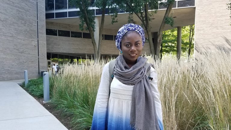  Husnaa Hashim is Philadelphia's new youth poet laureate. (Peter Crimmins/WHYY) 