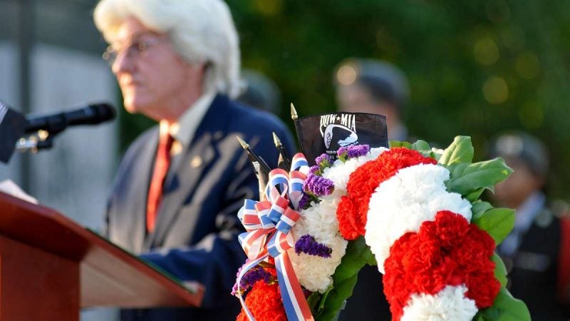 Ten Philadelphia soldiers missing in action are remembered during a ceremony marking the 30th anniversary of the Philadelphia Vietnam Memorial at Penn's Landing on Friday.