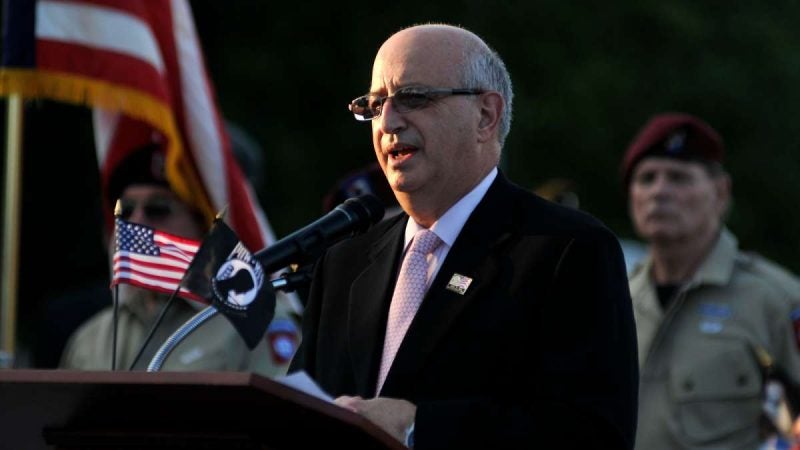 Ralph Galati, held for 14 months as a prisoner of war at the ''Hanoi Hilton,'' speaks at the Philadelphia Vietnam Veterans Memorial during a ceremony marking its 30th anniversary on Friday.