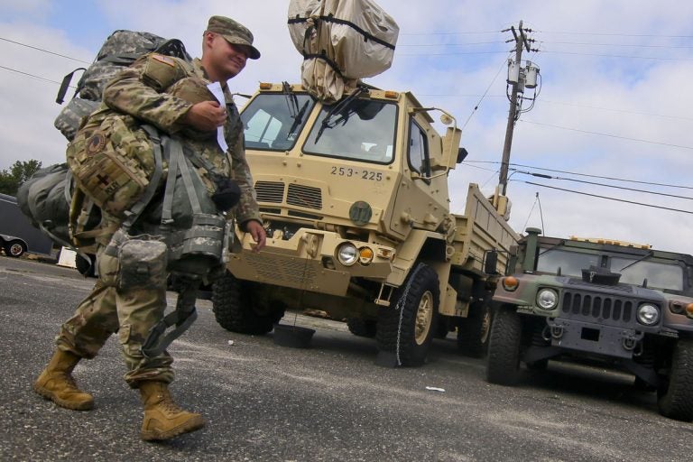  A New Jersey Army National Guard Soldier at the Cape May Armory in Cape May Court House on Sept. 7. (Image: U.S. Army National Guard Master Sgt. Matt Hecht) 