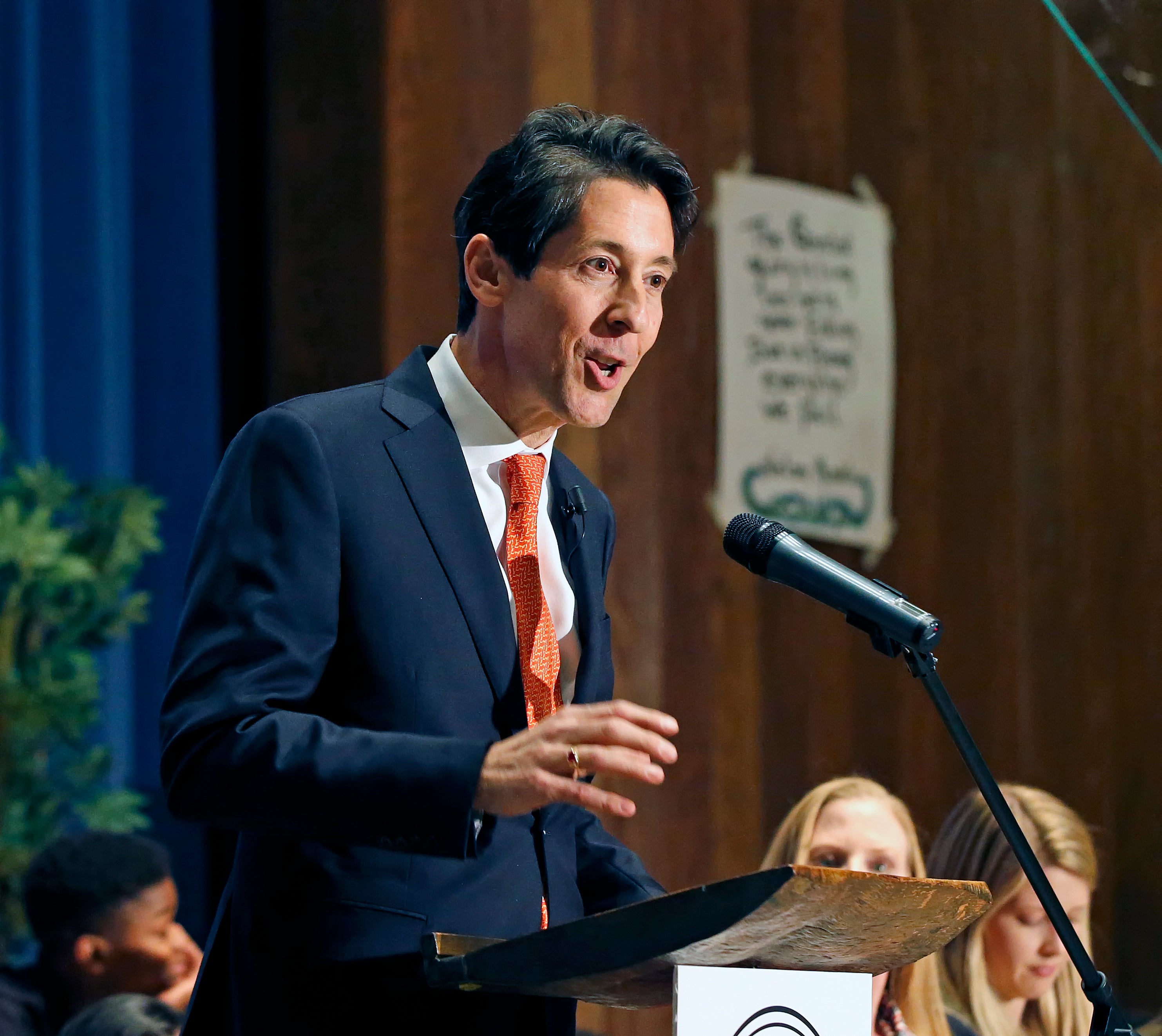 Joseph M. Torsella, speaks to the crowd, after being sworn in as treasurer of Pennsylvania,