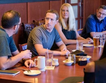 Mark Zuckerberg met with UD professors to discuss emergency management. (photo courtesy of the University of Delaware)