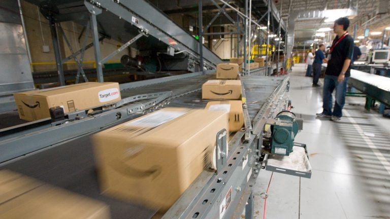 Packages from Amazon ahead of delivery (Scott Sady/AP Photo)