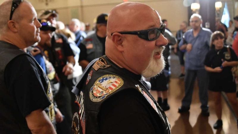 Hundreds from the local police community came to show support at a rally at the FOP lodge in Northeast Philadelphia on Thursday. (Bastiaan Slabbers for NewsWorks)