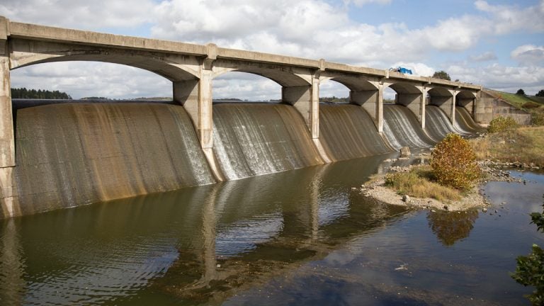  File image of dam at Lake Ontaulanee watershed owned by the city of Reading Bureau of Water. (Lindsay Lazarski/WHYY)   