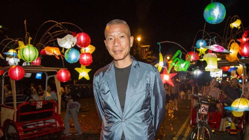 Cai Guo-Qiang was commissioned by the Association for the Public Art to create a kinetic art piece that interacted with the Benjamin Franklin Parkway in honor of its centennial in 2017. (Emily Cohen for NewsWorks)