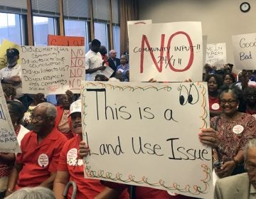  Mt. Airy residents attend a community meeting on Aug. 15, 2017. (Bobby Allyn/WHYY)  