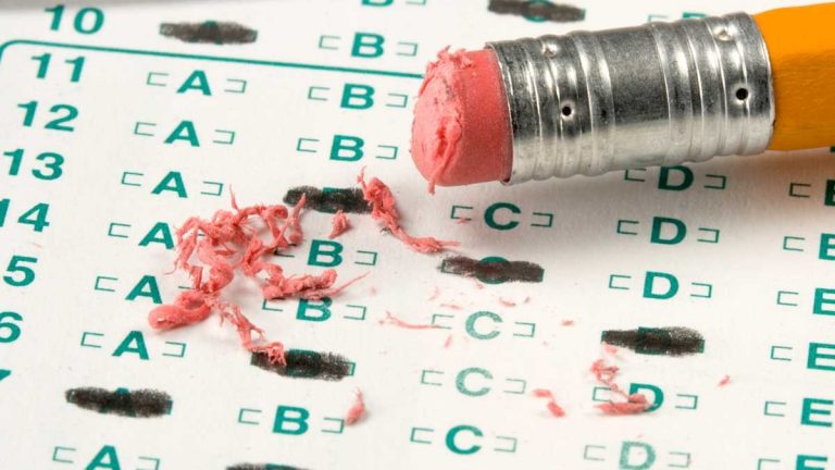 Close-up of a standardized test.