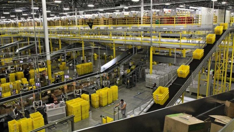 Amazon's fulfillment center in Delaware is about the size of 28 football fields. (Kimberly Paynter/WHYY, file) 