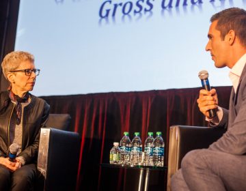  Terry Gross, host of NPR's Fresh Air, is interviewed by Ari Shapiro of NPR's All Things Considered at The National Lesbian and Gay Journalists Association's annual conference. (Brad Larrison for NewsWorks) 