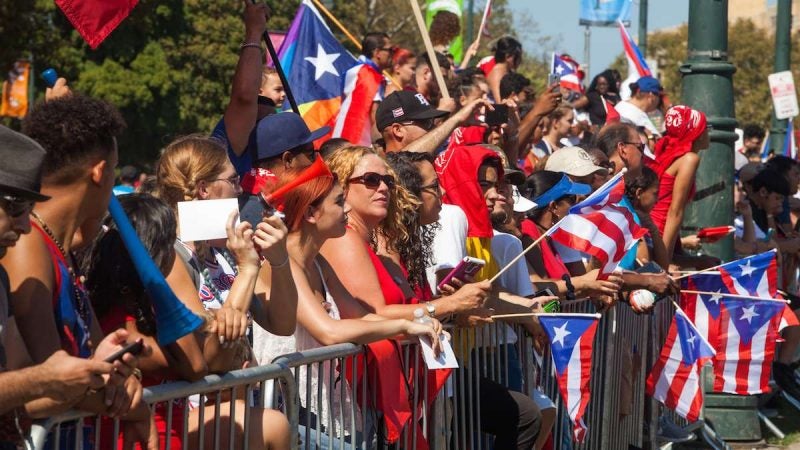 The 2017 Puerto Rican Day Parade on the Benjamin Franklin Parkway celebrates the island's culture and calles for charity to aid in its recovery following the damage caused by Hurricane Maria.