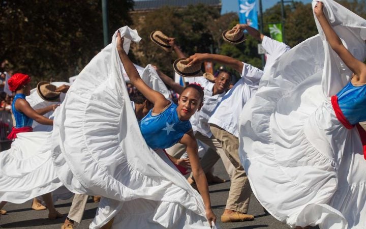 A performance by studetns from the Espenanza School of Dance during the 2017 Puerto Rican Day Parade.