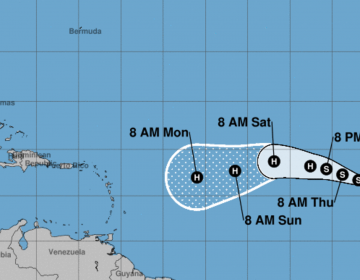  The five day Irma forecast track. (Image: National Hurricane Center) 