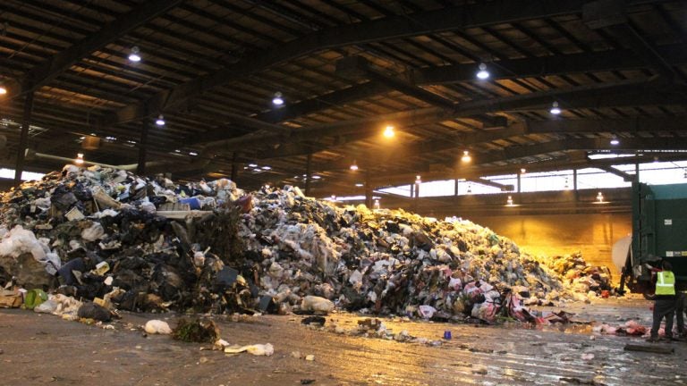 Trash piles up at Atlantic County Utilities Authority’s warehouse (Bill Barlow for WHYY)