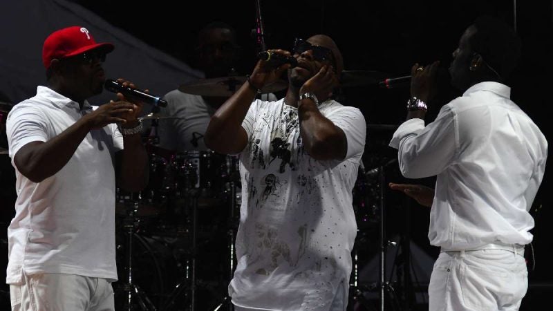 Boyz II Men perform during the Welcome America concert on the Parkway.