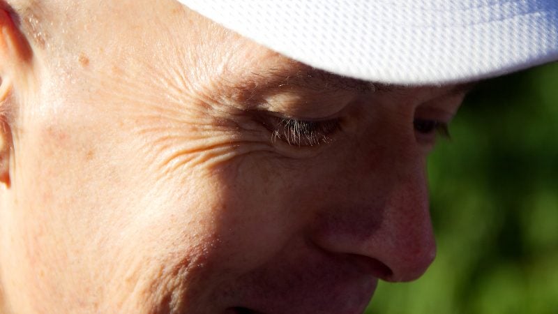 Kevin Peters, of West Mt. Airy, prepares for the start of the WXPN 5K, on Sunday. (Bastiaan Slabbers for WHYY)