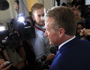 Sen. Jeff Flake, R-Ariz., speaks to reporters on Capitol Hill in Washington, Tuesday, Oct. 24, 2017.