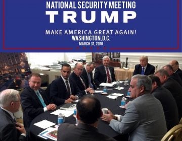 In this photo from President Donald Trump's Twitter account, George Papadopoulos, third from left, sits at a table with then-candidate Trump and others at what is labeled at a national security meeting in Washington that was posted on March 31, 2016. Papadopoulos, a former Trump campaign aide belittled by the White House as a low-level volunteer was thrust on Oct. 30, 2017, to the center of special counsel Robert Mueller’s investigation, providing evidence in the first criminal case that connects Trump’s team and intermediaries for Russia seeking to interfere in the campaign.
