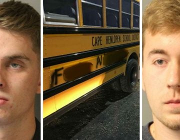 Zachary Baughman (left) and Steven T. Swain were charged with spray painting graffiti with profane, racist slurs on two Cape Henlopen High school buses and other vehicles in the Lewes area. (Delaware State Police)

