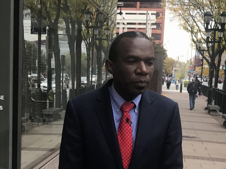 Philadelphia City Solicitor Sozi Tulante leaves the  the federal courthouse in Center City following a hearing on the city's lawsuit against the U.S. Department of Justice over withholding grant funding from 