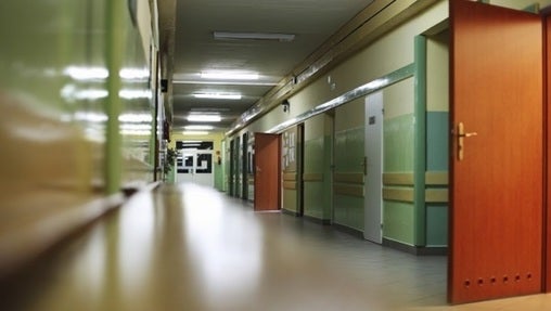 Empty school hallway