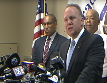 Chief Robert Tracy, of the Wilmington Police Department holds a press conference on October 18, 2017. (WHYY)